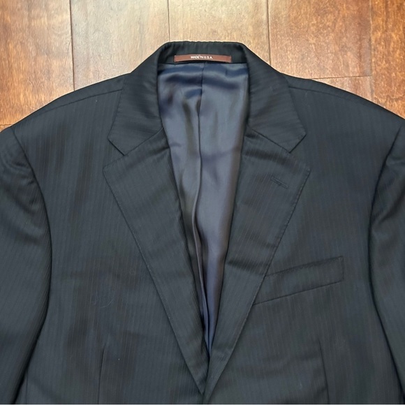 Hickey Freeman for Nordstrom Men's Black Pinstripe Blazer, 100% Wool, Size 42R - Picture 2 of 16
